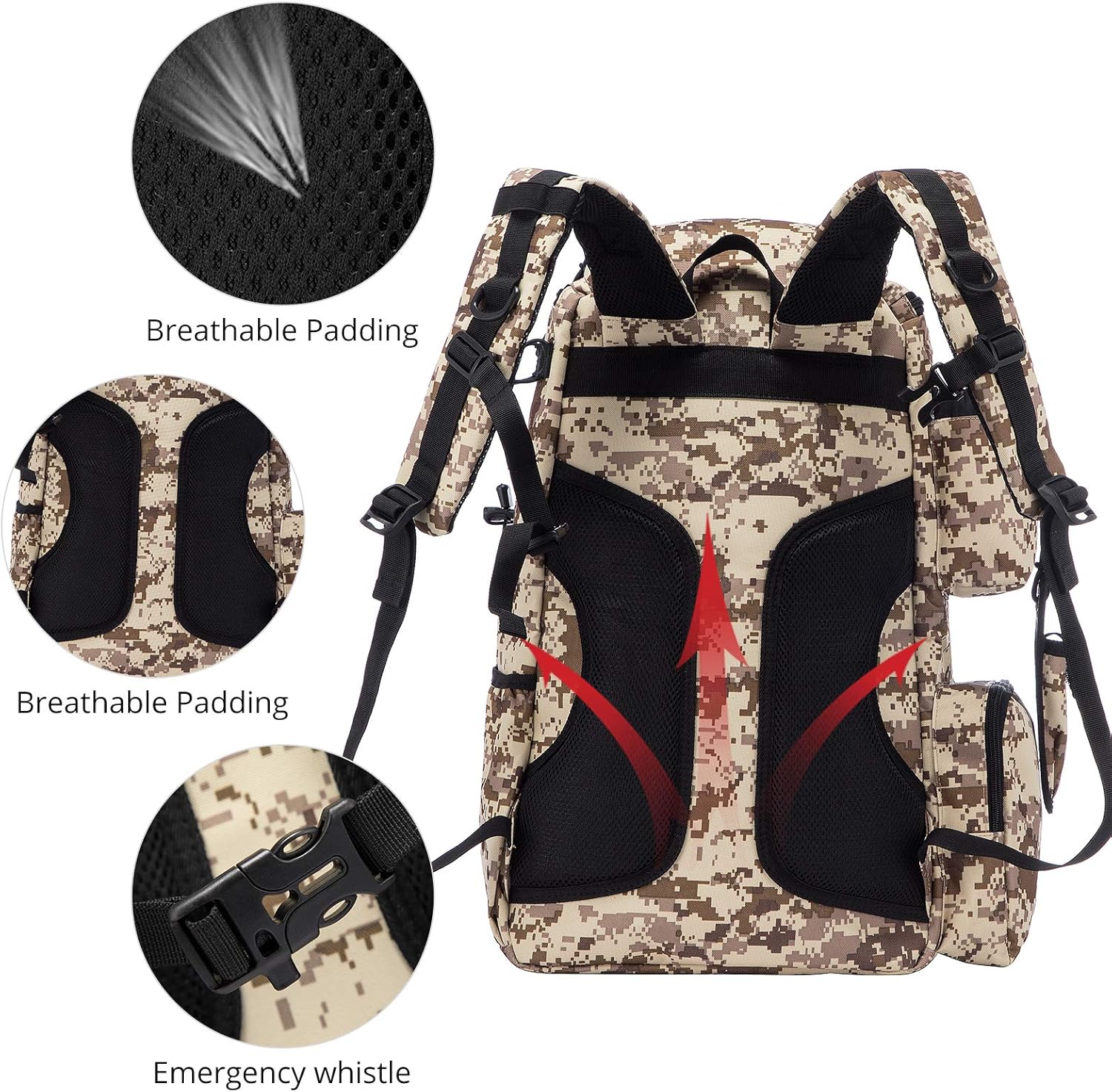 Sucipi Fishing Tackle Backpack Outdoor Large Fishing Tackle Bag Water-Resistant Fishing Backpack with Rod Holder Backpack for Trout Fishing Outdoor Sports Camping Hiking : Sports & Outdoors