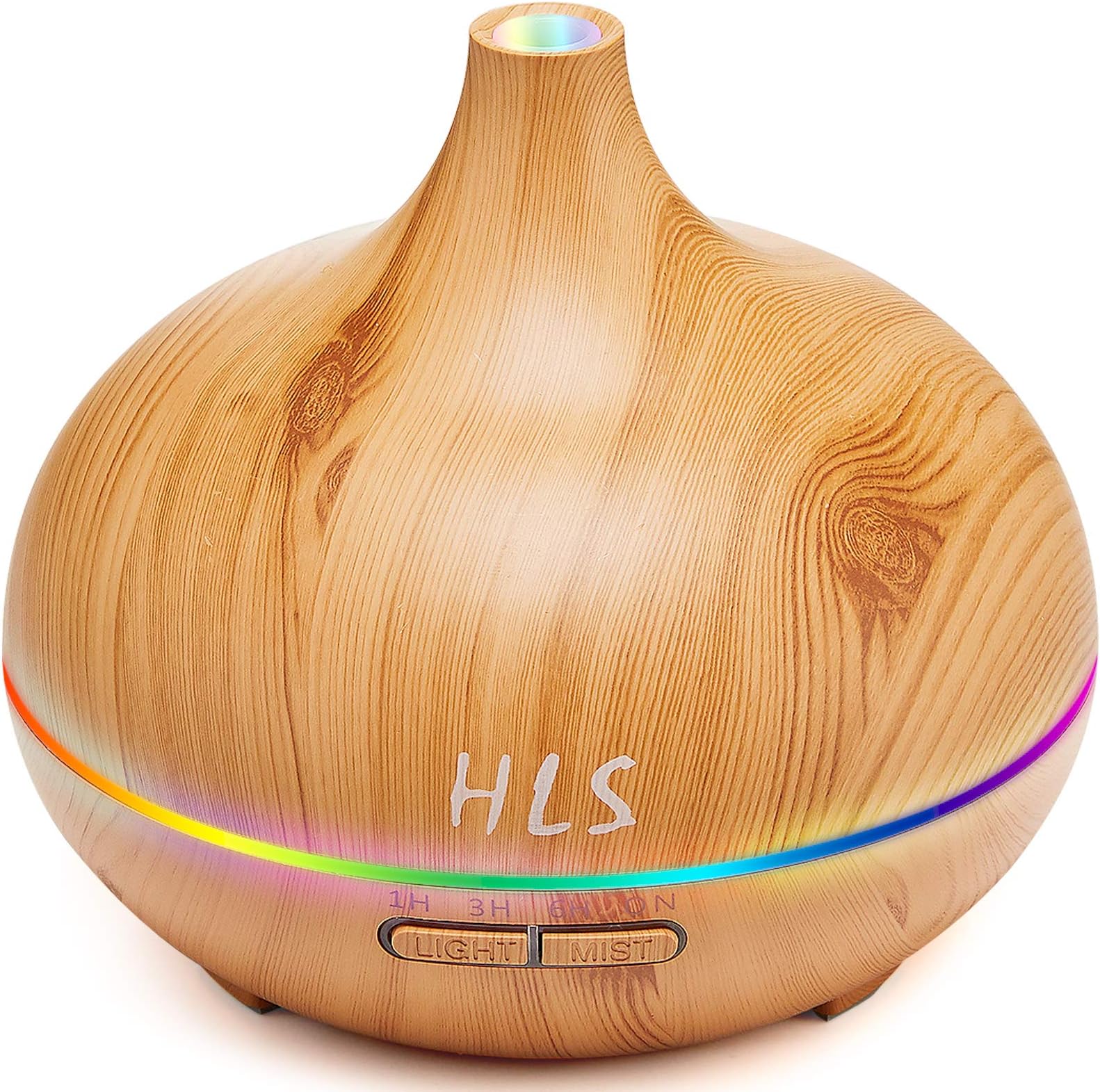 HLS Aroma Essential Oil Diffuser 300ml Aromatherapy Diffuser Ultrasonic Cool Mist Air Humidifier with 4 Timer Setting, Color Changing LED Night Light for Office Baby Home Bedroom Living Room Yoga Spa