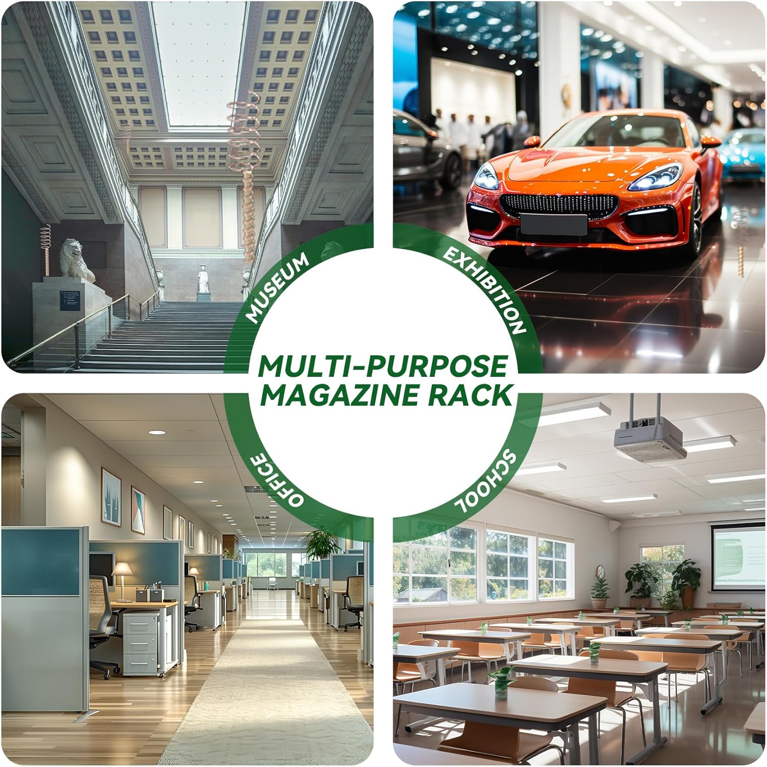 Trade Show Literature Stand Display Rack, Magazine Brochure Catalog Display Stand, Magazine Floor-Standing with Portable Oxford Bag for Office Store Exhibition Trade Show (White)