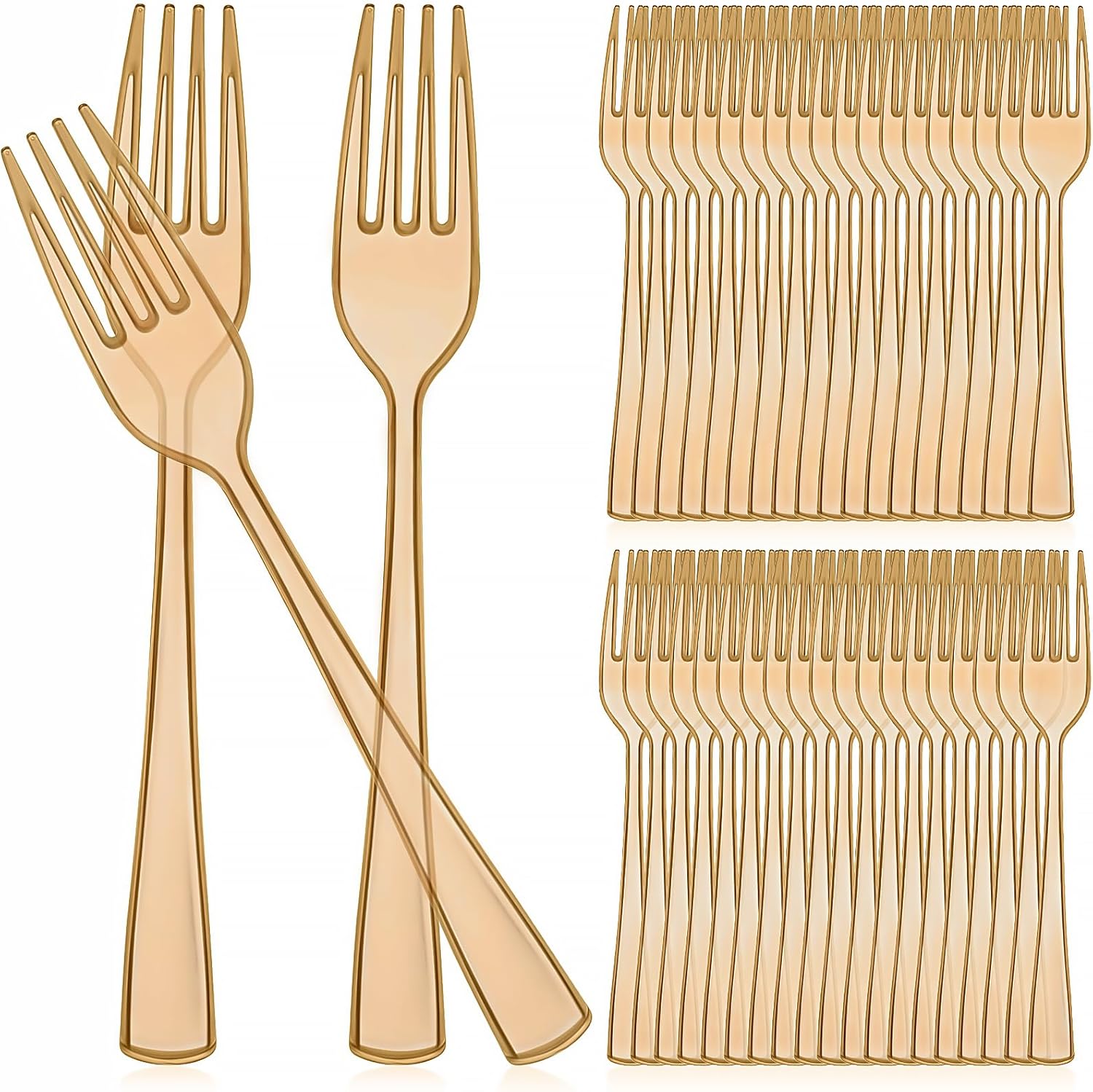 Minatee 50 Pcs Plastic Forks Disposable Cutlery Heavy Duty Dinnerware Plastic Silverware Flatware for Parties Supplies Dessert Picnics Holiday House(Brown) Minatee 50 Pcs Plastic Forks Disposable Cutlery Heavy Duty Dinnerware Plastic Silverware Flatware for Parties Supplies Dessert Picnics Holiday House(Brown)
