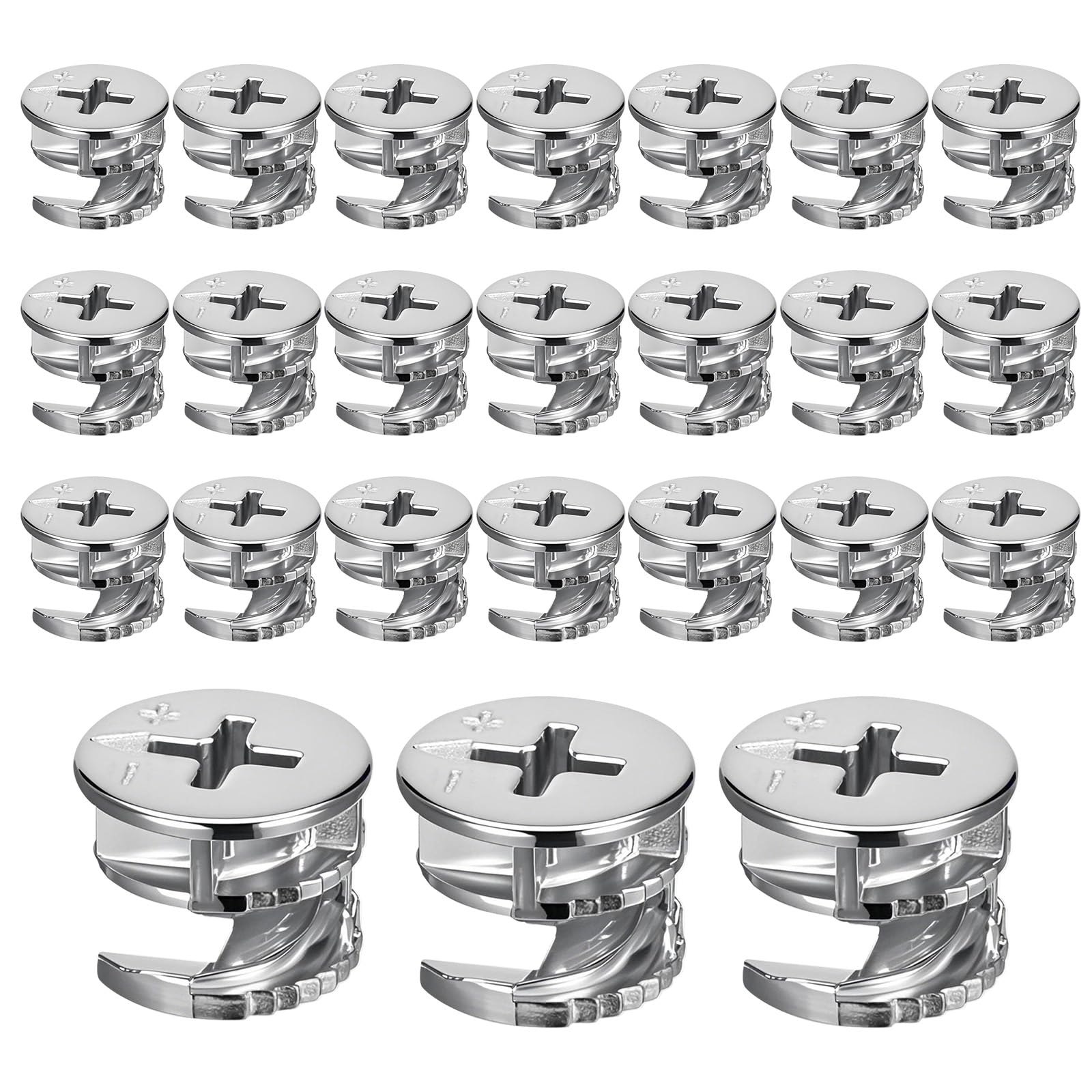 simarro 24 sztuki mimośrodowych łączników meblowych, 15 mm, łącznik szafy, stop cynku, nakrętka krzywkowa, łącznik meblowy do szafy, szuflady, komody, szafy na ubrania, połączenie płyty meblowej