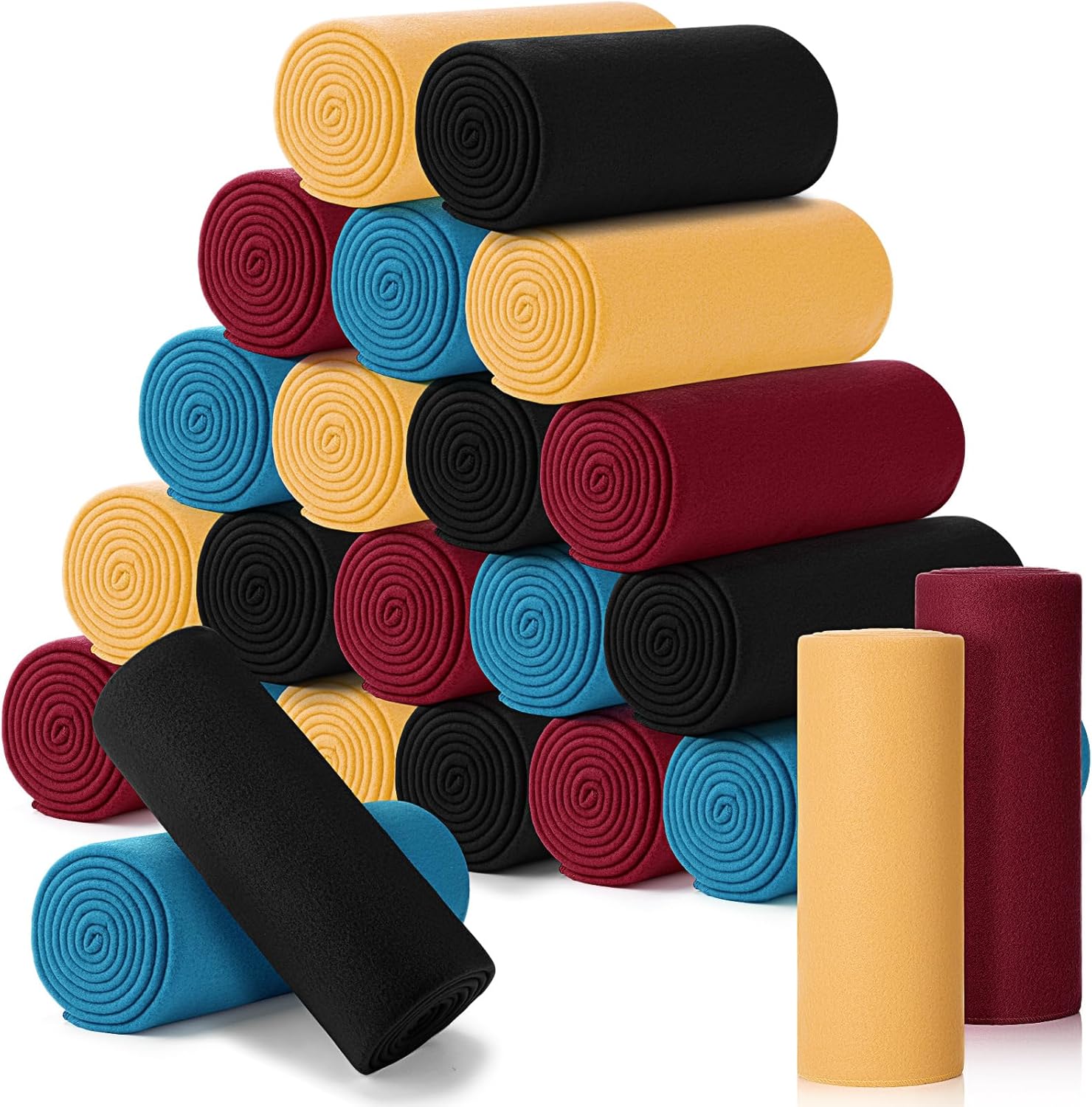 Shimeyao 24 Packs Fleece Throw Blanket Soft Warm Lightweight Fleece Blanket Cozy Throw Bulk for Bed Couch Sofa Home Office Wedding Gifts Suitable for Seasons, 50 x 60 Inches(Classic Color)