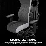 CORSAIR TC500 Luxe Gaming Chair – Premium Breathable Fabric – Wide Seat – Five-Way Adjustable Armrests – Adjustable Built-in Lumbar Support – 90-135 Degree Recline – Frost