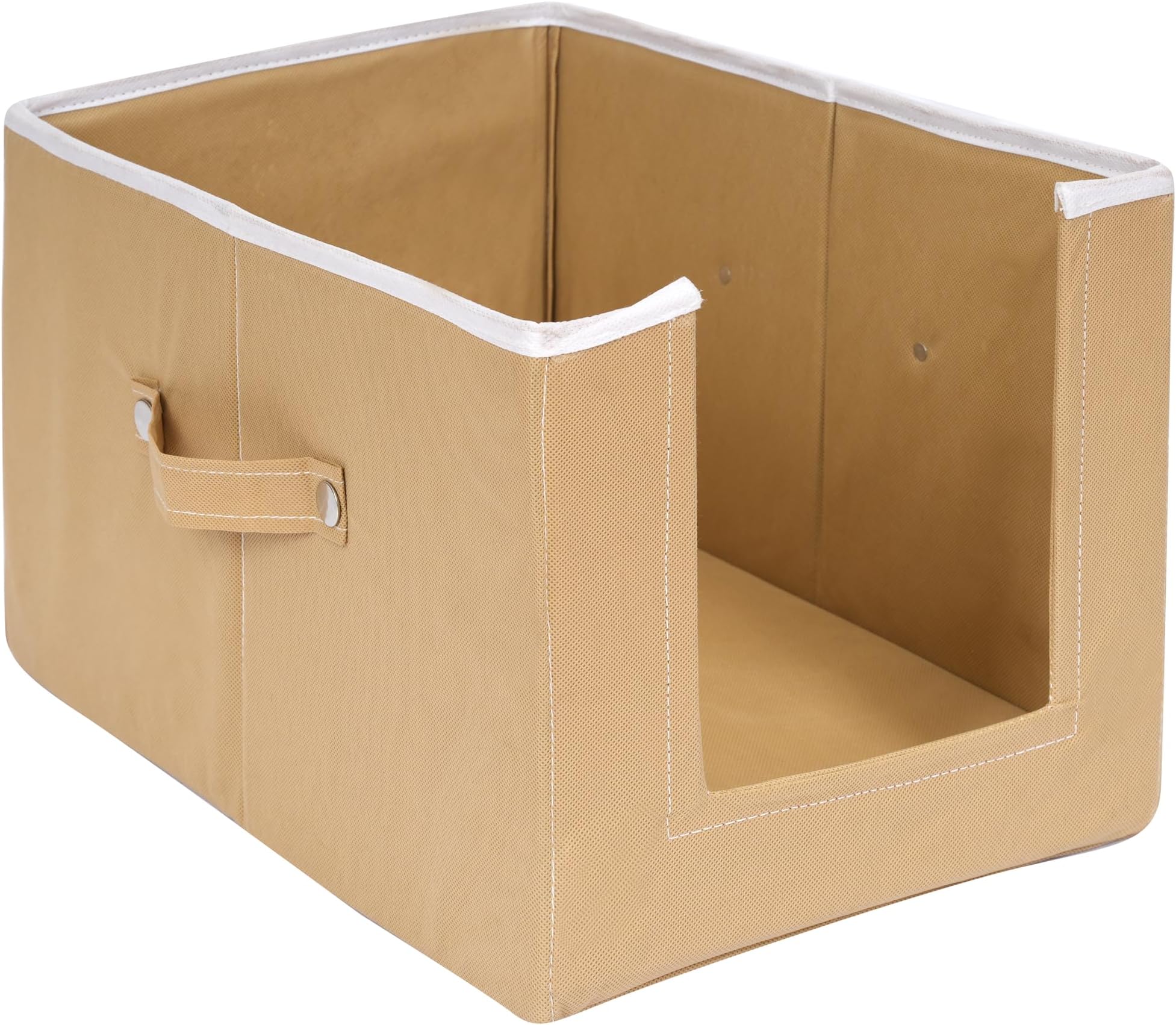 ANYTIME Non-Woven Shirt Stacker/Clothes Organizer with Carrying Handle | Foldable Closet & Wardrobe Space-Efficient, Modular Storage Saver (Beige, Set Of 1)