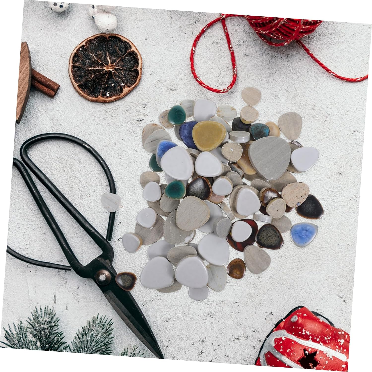 Ipetboom Irregular Ceramic Mosaic Tiles for DIY Crafts Bag of Unique Irregular Pieces with Polished Surface Bright Colors Use DIY Ceramic Tiles for Creative Handmade Projects