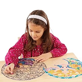 Melissa & Doug Stained Glass Made Easy Activity Kit: Mermaids - 140+ Stickers Kids Sticker Stained Glass Craft Kit; Mermaid Crafts for Kids Ages 5+