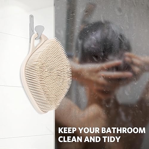 Miniatura 7 de Sndyi Limpiador corporal de silicona, exfoliante suave para pieles sensibles, limpiador de ducha en forma de hoja para cuerpo con cerdas de espuma,