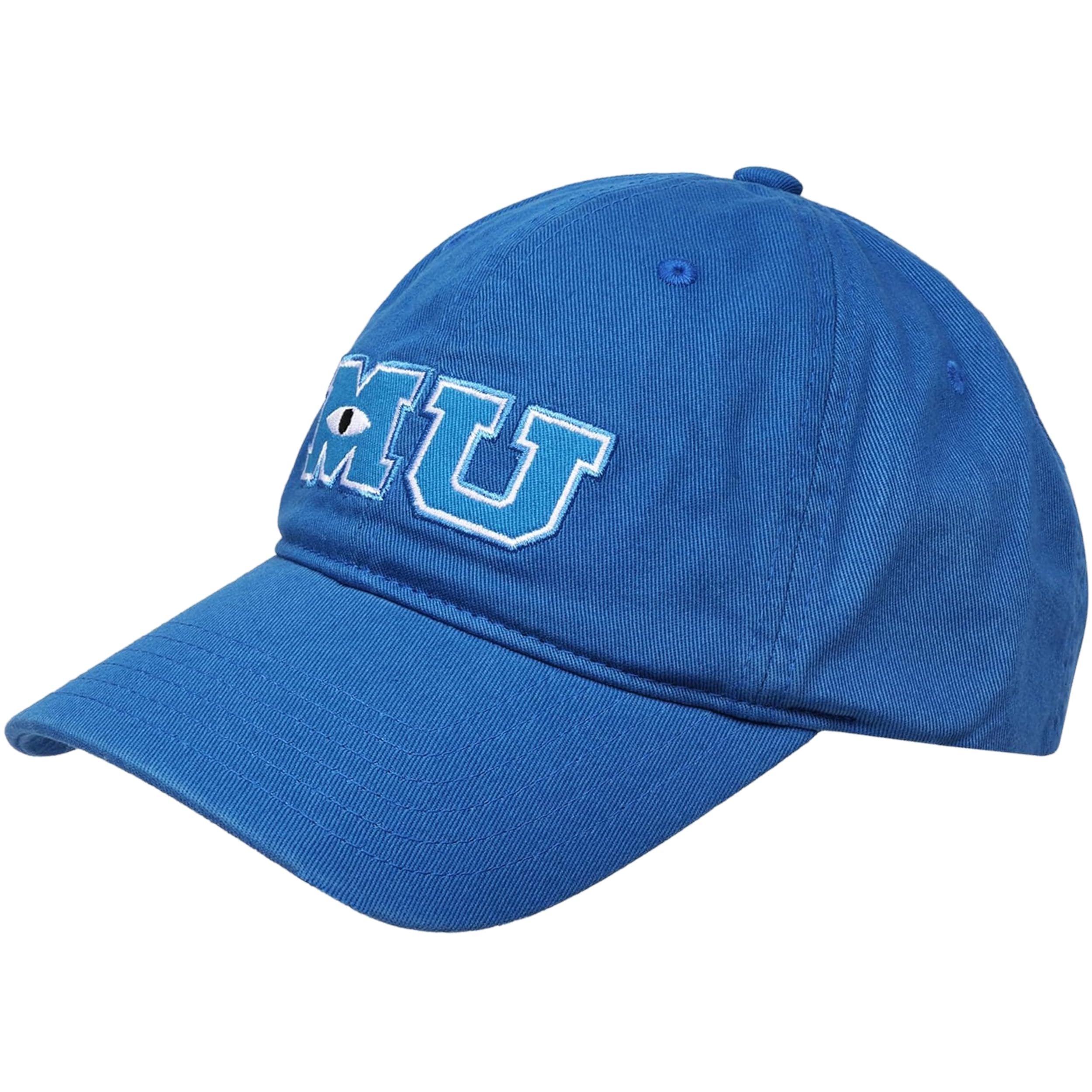 Disney Pixar Monsters Inc Monsters University Adult Baseball Cap, Adjustable Hook and Loop Baseball Hat, Blue