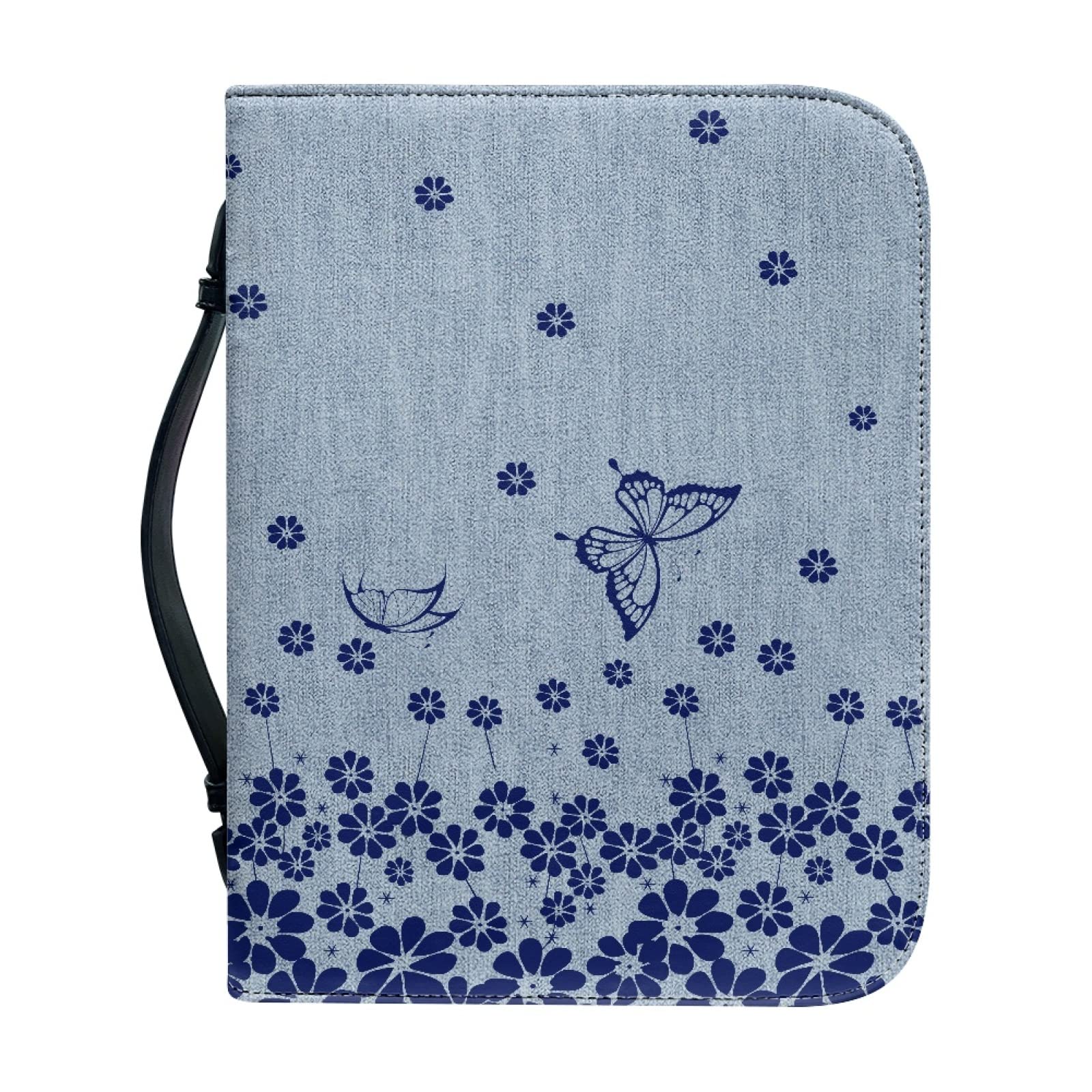 Kuiaobaty Flowers Butterfly Bible Cover Carrier Carrying Organizer Bag with Multiple Inside Storage Pockets, Fits Standard Size Bible — image 1