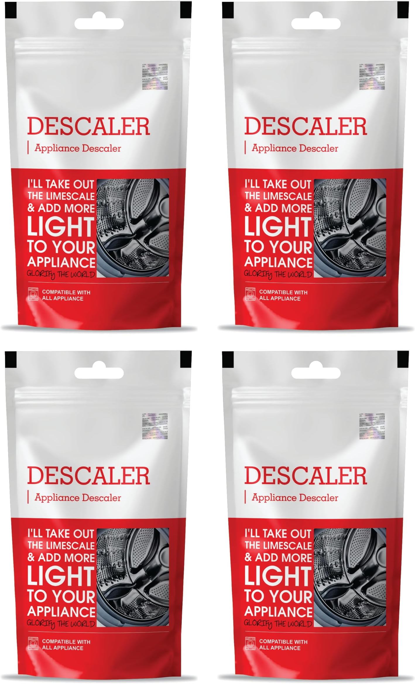Descale Compatiable For Washing Machine Front Load and Top Load, Cleaning Powder, Descaling Powder, Drum Cleaner 100G (Pack Of 4)