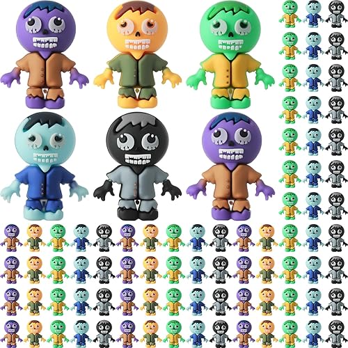 100 Pcs Mini Zombies Figurines Halloween Tiny Zombies Action Figures to Hide and Seek Little Statue for Halloween Party Favors Gifts Treats Goodie Bag Supplies Imaginative Display Play