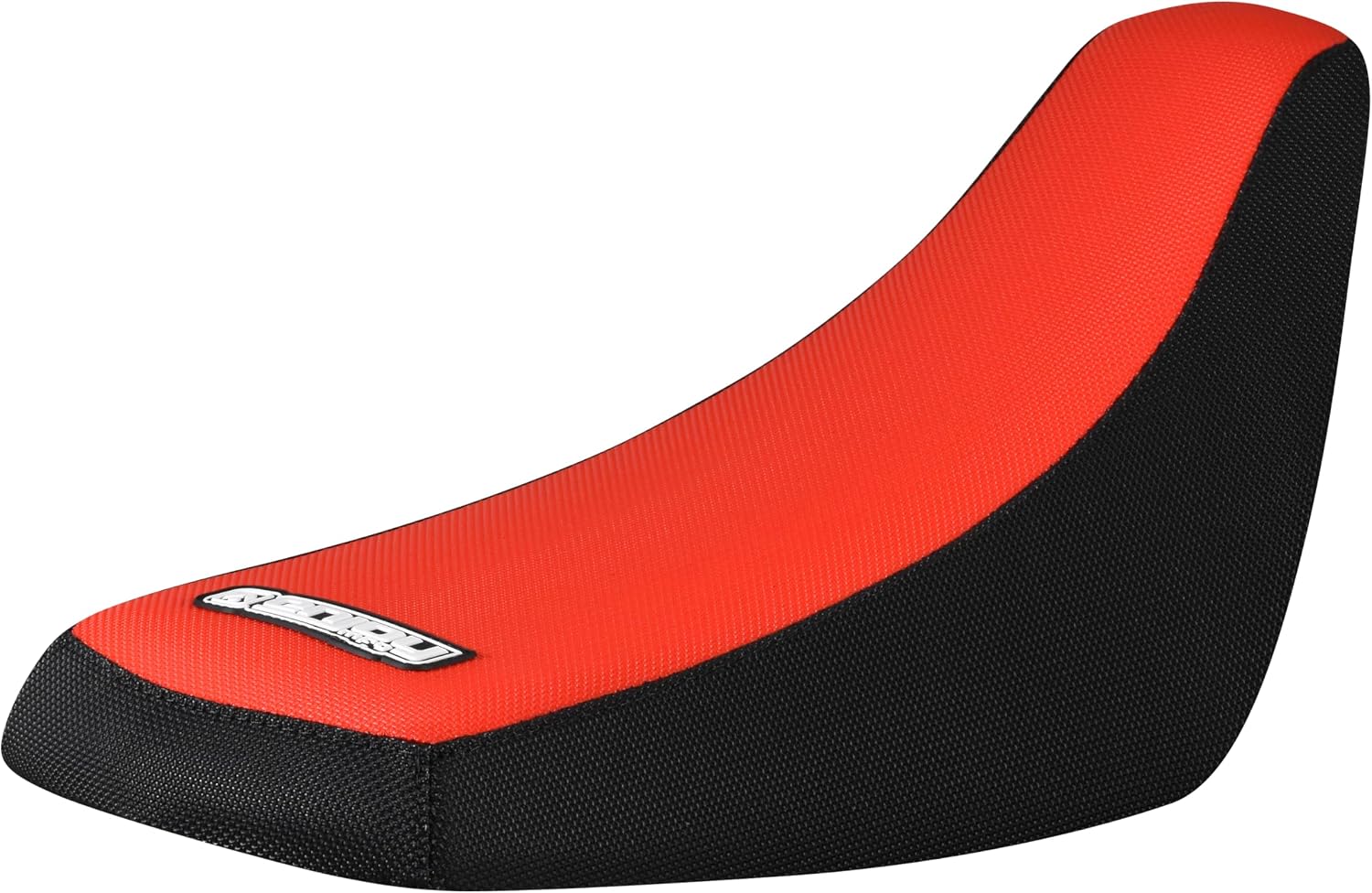 Enjoy Mfg Seat Cover - Compatible with Kawasaki 2007-21 KFX 50 and 90 (Black Sides/Color top) #317 (Logo) (Black Sides/RED top)