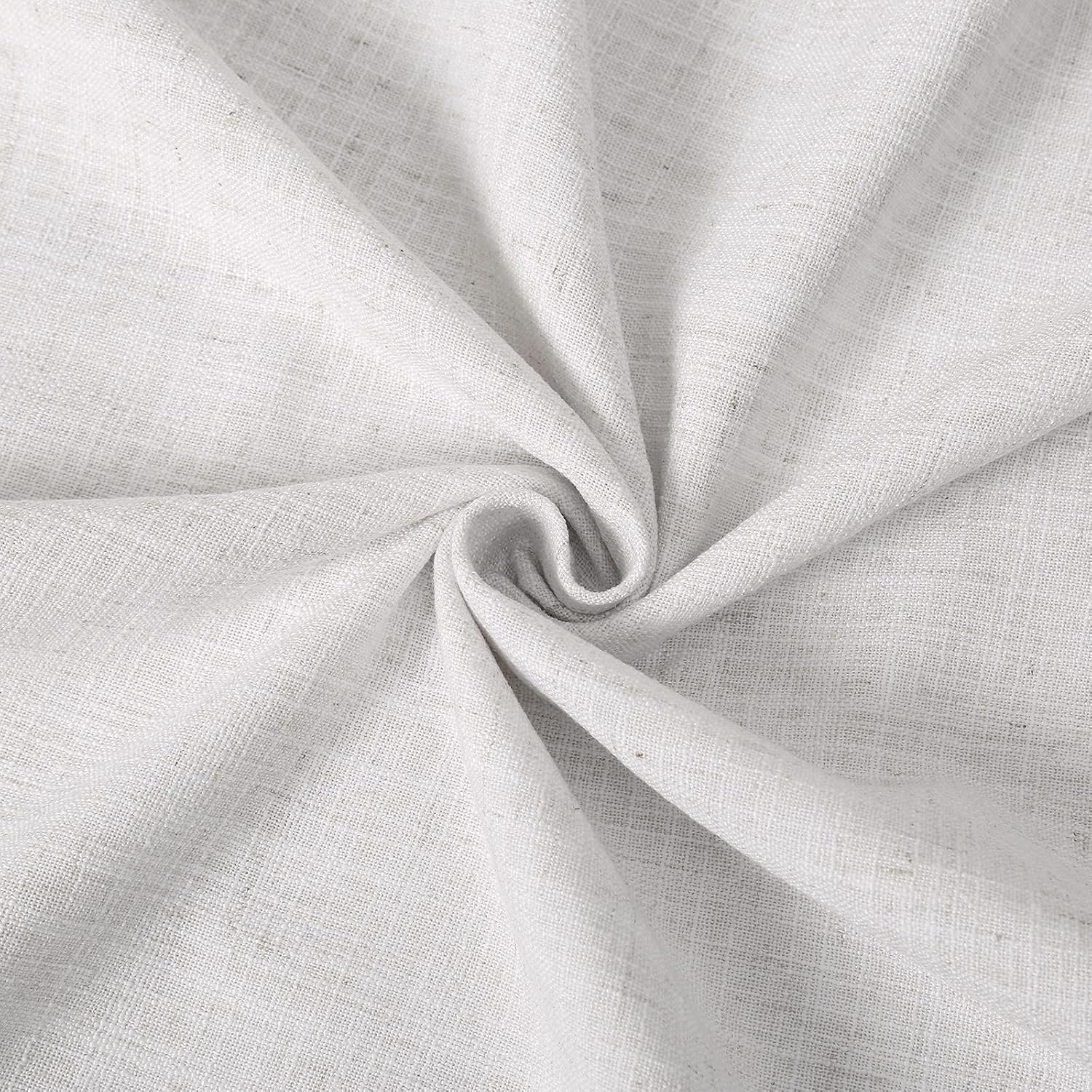 2 Panels Pinch Pleat Linen Light Filtering Drapes 72 inches Wide by 92 inches Length Curtains with Lining Drapery Panel for Living Room Bedroom Sliding Door, Beige White