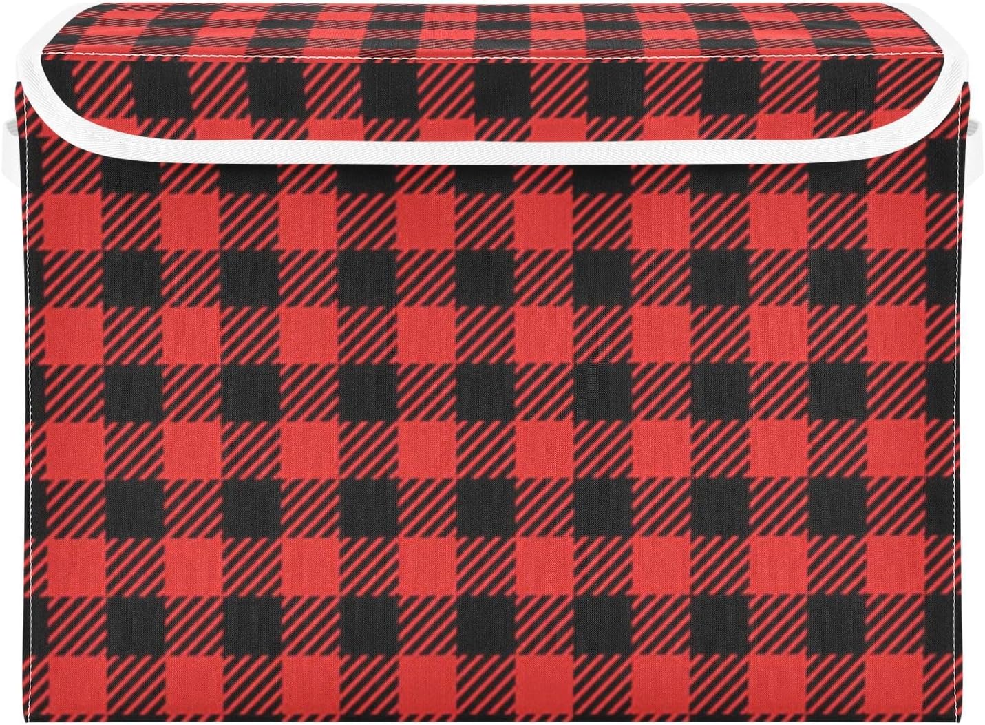 Amazon.com - Red Black Buffalo Plaid Storage Bins with Lids Collapsible ...