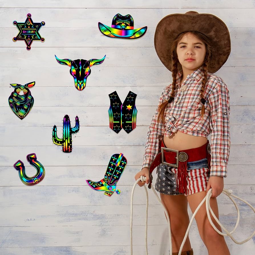 【虹色】ことりのおおきなあそびば Amazon.com: Hungdao 80 Pcs Western Cowboy Scratch Cards for