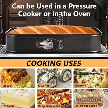 Oval Springform Cake Baking Pans: Non-Stick Cheesecake Pan with Removable Bottom, Quick Release Latch Bakeware Leakproof Bread Loaf Pan, Springform Loaf Pan 12.2 x 4.33 x 2.7