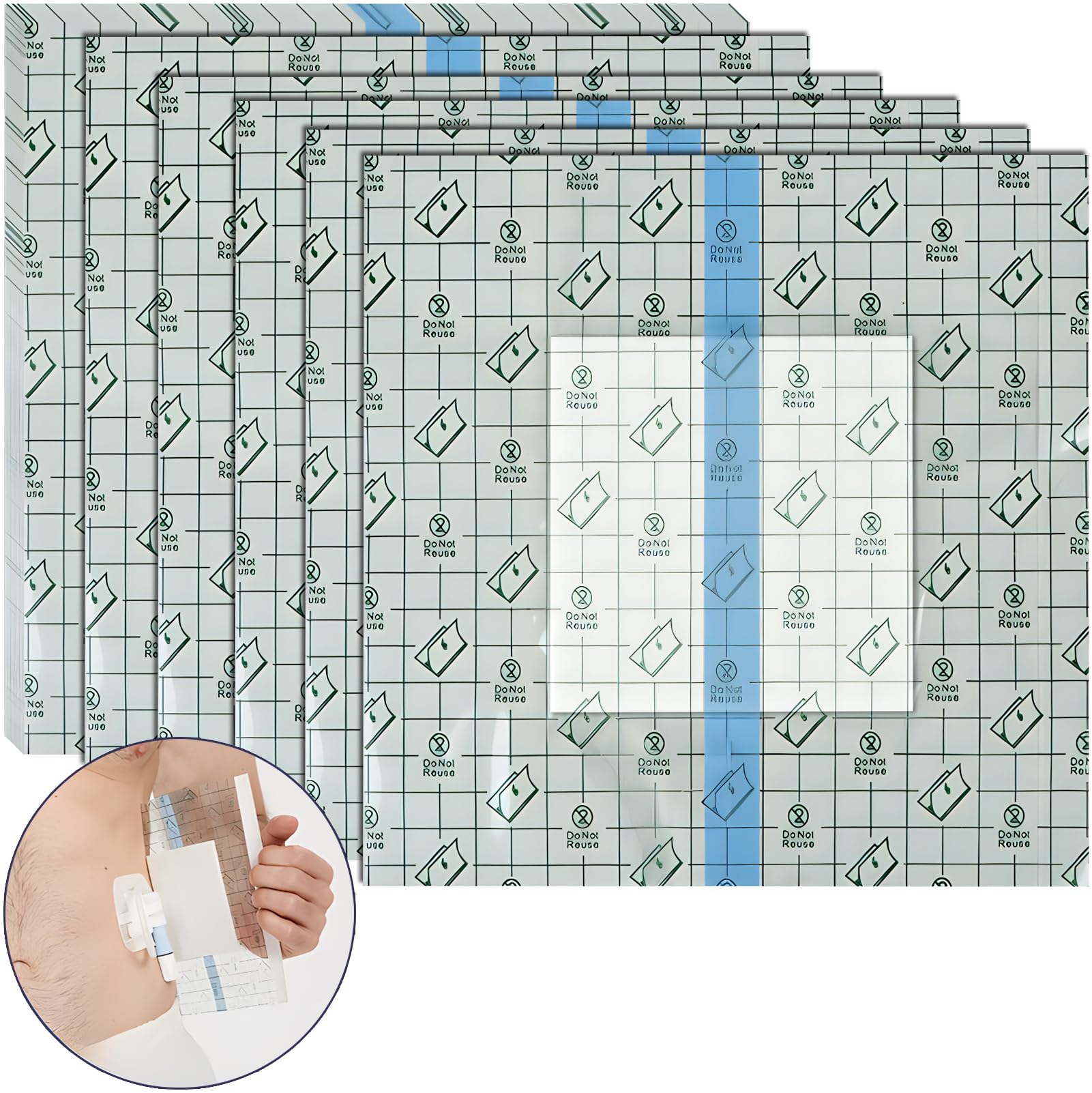 Xzmzbxzb wasserdichte Stretch-Klebebandage Pd-Dialysekatheter-Duschabdeckung Wundschutz – 100 Stück, 20 × 20 cm Duschschutz-Katheter-Wasserbarriere