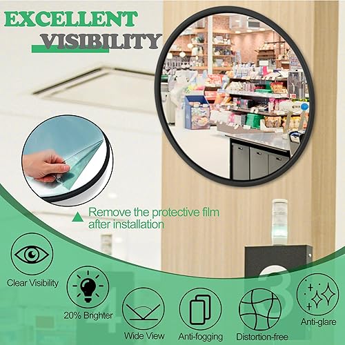 Miniatura 6 de RELIANCER Espejo de seguridad convexo de 18" Espejo de seguridad curvado Espejo de tráfico ajustable Espejo de esquina de seguridad Espejo de punto