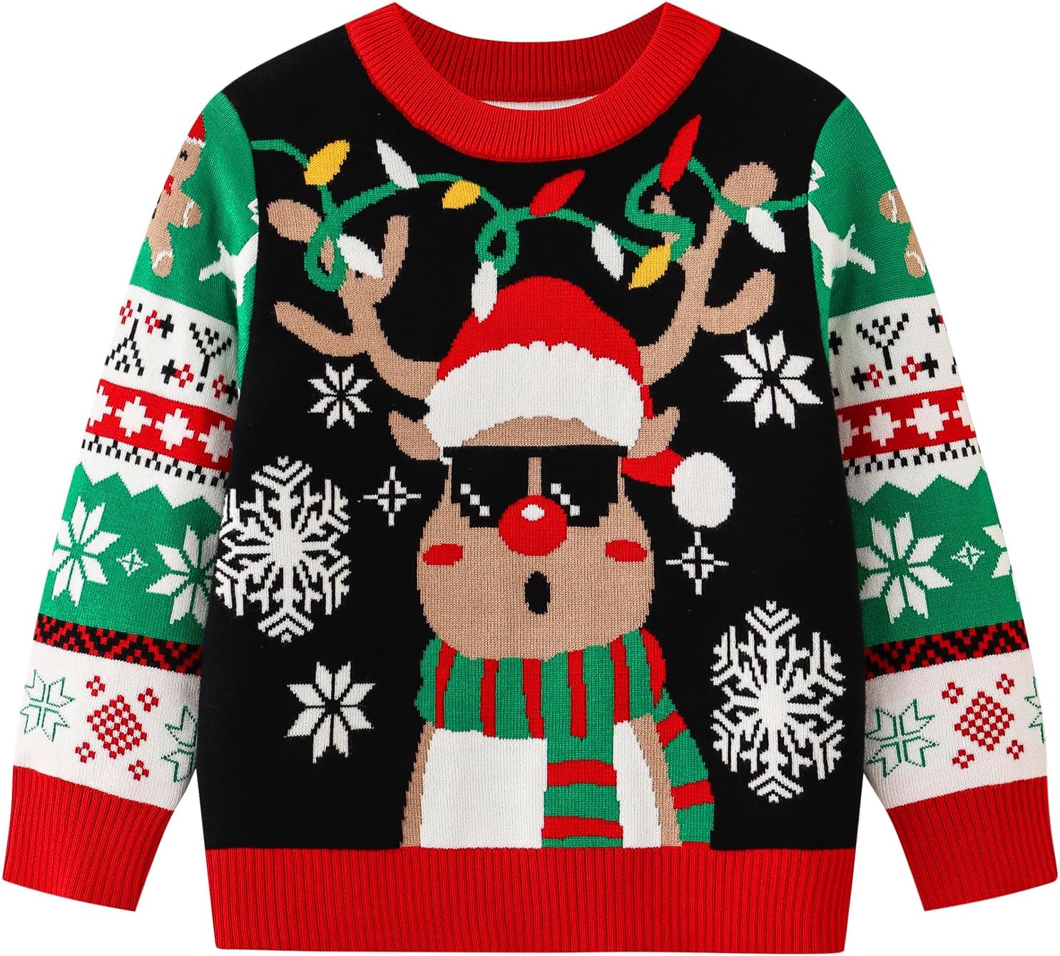 Kids Ugly Christmas Sweater Girls Boys Funny Holiday Pullover Knitwear for Aged 2-8
