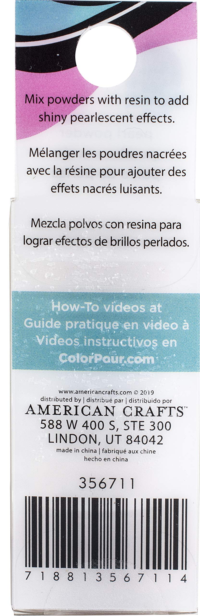 AMERICAN CRAFTS Color Pour PEARLESCNT, Pearlescent Powder - Metallic .4oz 4/Pkg