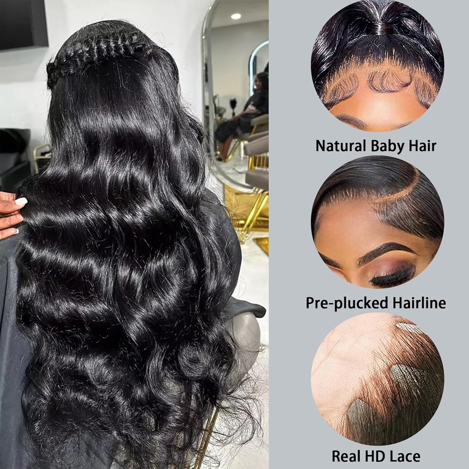250% Density Body Wave Lace Front Wigs Human Hair 15A 13x4 HD Full Lace Frontal Wigs Human Hair 100% Real Human Hair Wigs No Synthetic Blend No Tangle Shedding,Reusable 3X Longer Lifespan (28 Inch)