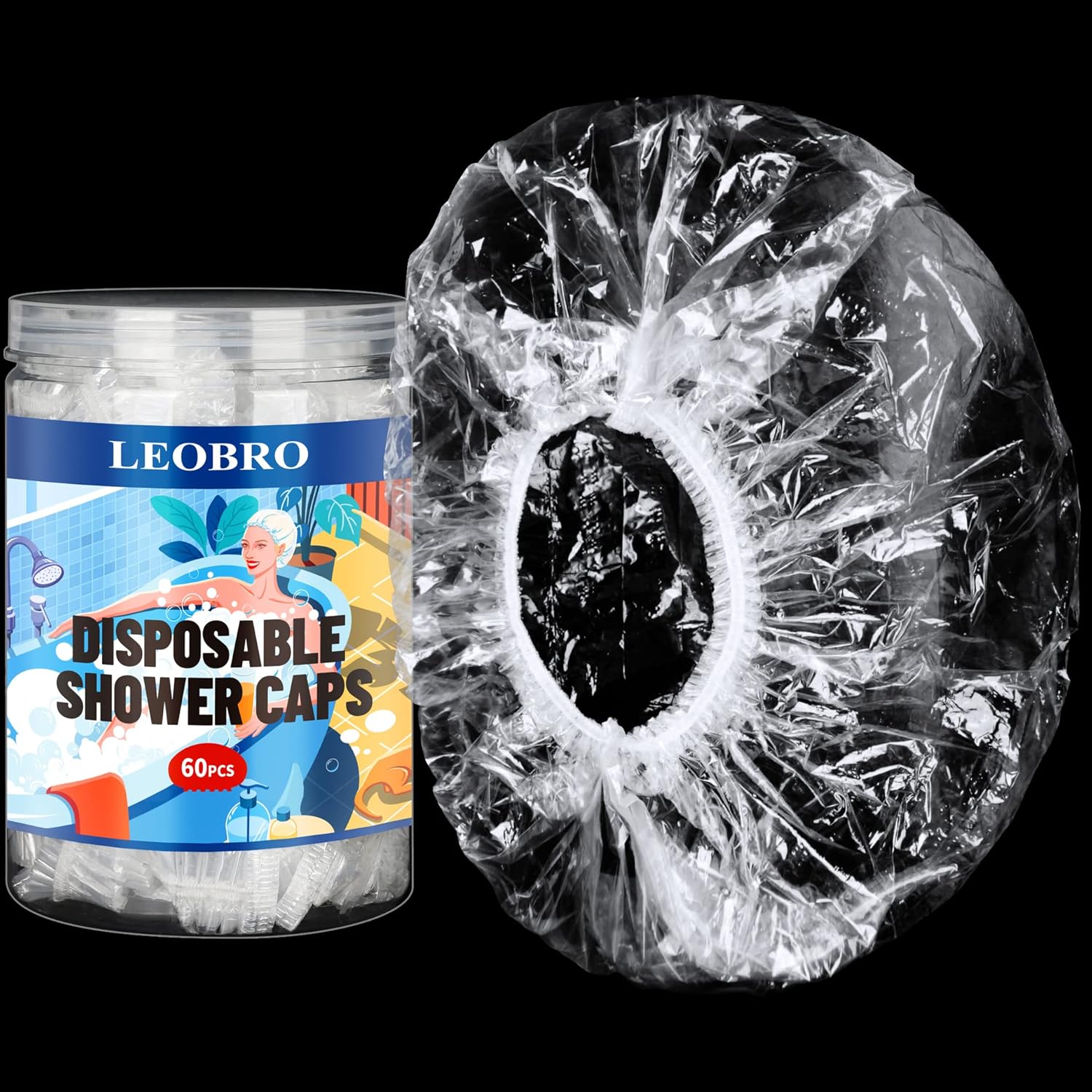 Disposable Shower Caps, 60PCS Shower Caps for Women
