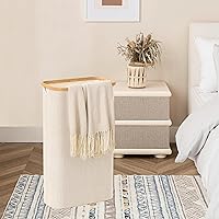 Vista 6 de HBlife 60L Slim Laundry Hamper with Lid and Removable Inner Bag, Narrow Collapsible Dirty Clothes Basket for Bathroom, Bedroom and Laundry Room