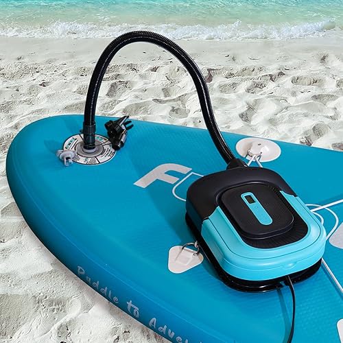 Miniatura 6 de FunWater SUP Bomba de aire eléctrica portátil, 16 PSI, compresor de aire para tabla de remo, tienda de campaña inflable, barco, piscina, bomba de