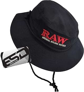 RAW Black Smokermans Hat Medium Sized - Functional Bucket Hat with RAW Black Smokermans Hat Medium Sized - Functional Bucket Hat with