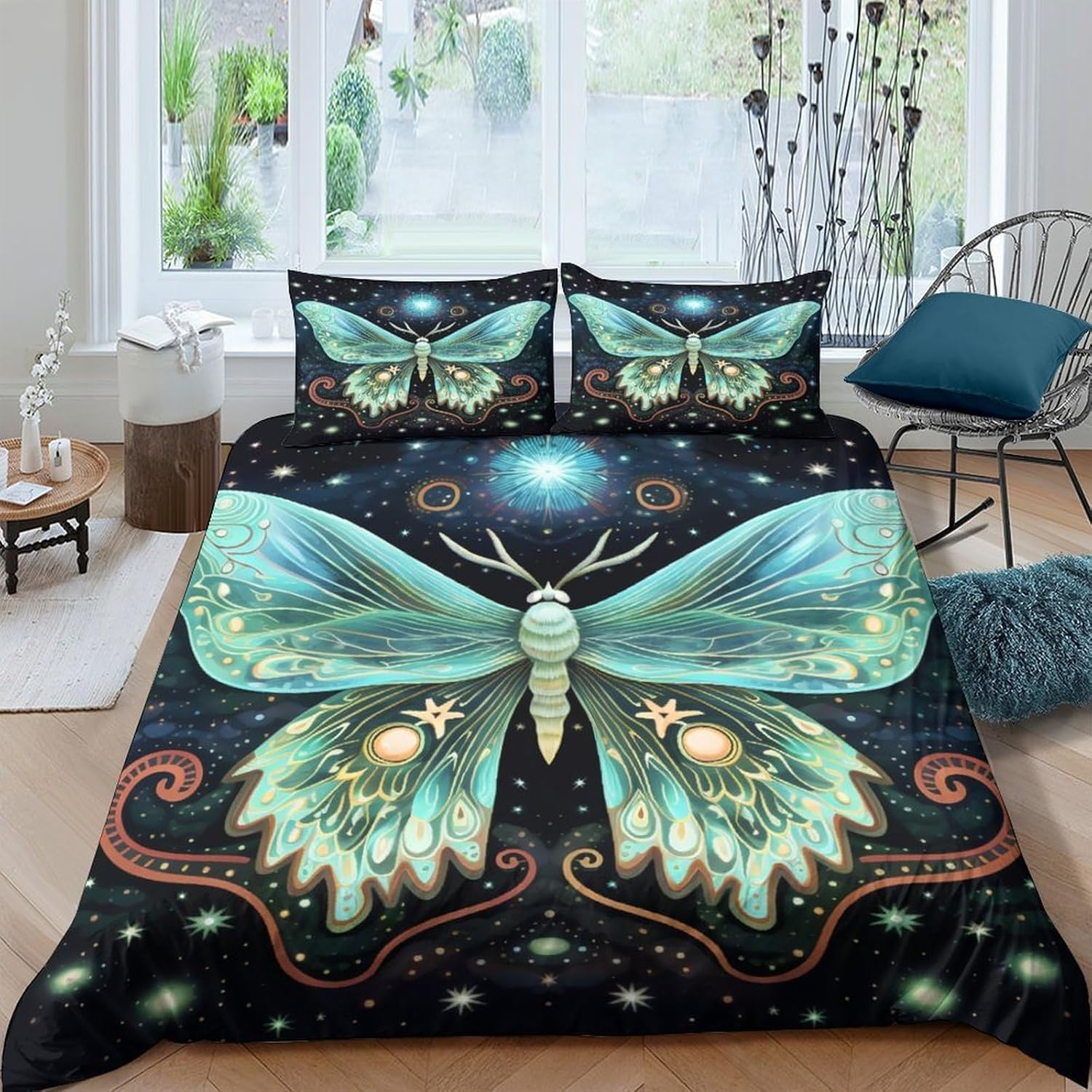 Housse de couette papillon 3D en literie microfibre premium de 260x240 cm