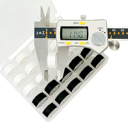 Miniatura 4 de New brothread 25pcs 15White+10Black 60S/2 (90WT) hilo de bobina preenrollado tamaño A SA156 para bordado y máquinas de coser DIY bordado e hilo