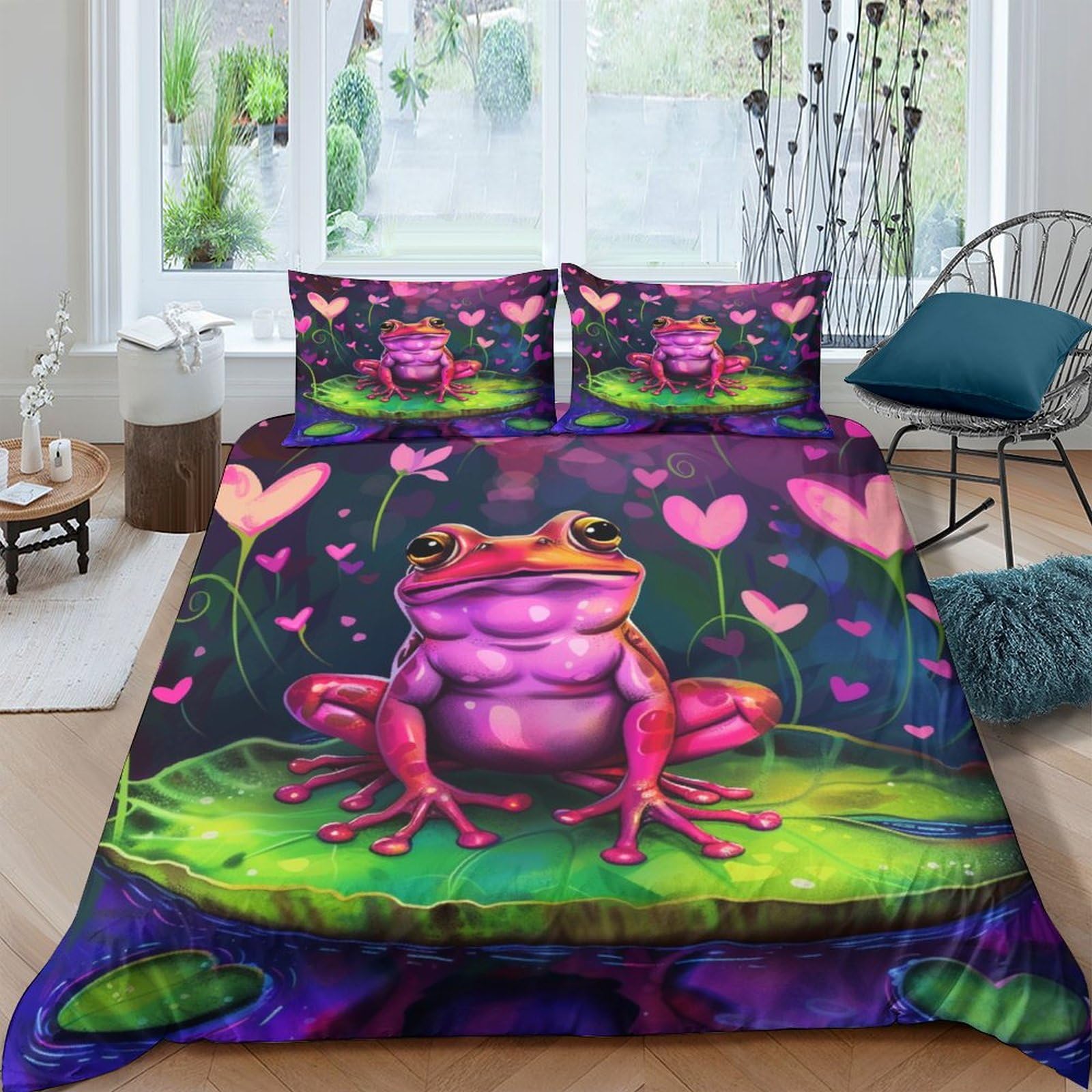 Couette Souple 3D Cute Animal Parure de Lit King 220x240cm en Microfibre pour Enfants