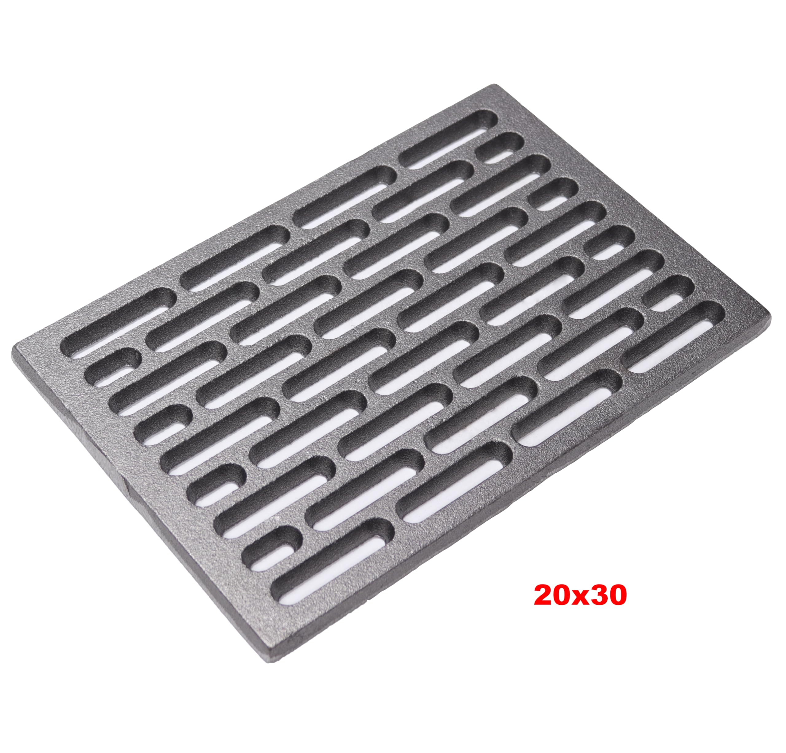 Fonderia Bongiovanni | Griglia in Ghisa | Griglia per Camino | Stufa Pellet | Barbecue Fondello per Cenere | 20x30 cm | modello M | con Cassetto Raccolta Cenere Altezza 7 cm | Accessori Camino