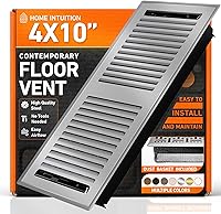 Vista 30 de Cubiertas de ventilación de piso 4X10 Registro de piso con cubierta de malla, trampa, calor y aire, ventilación de piso de metal transitable