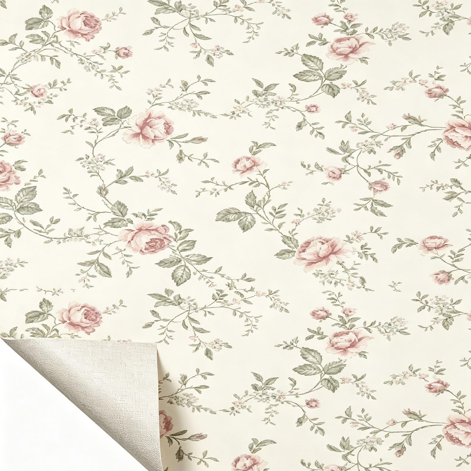 Zynqra B Floral Peel And Stick Wallpaper,Removable Self Adhesive,For Edroom Walls(,L300cm/118.1In*W44cm/17.3In)