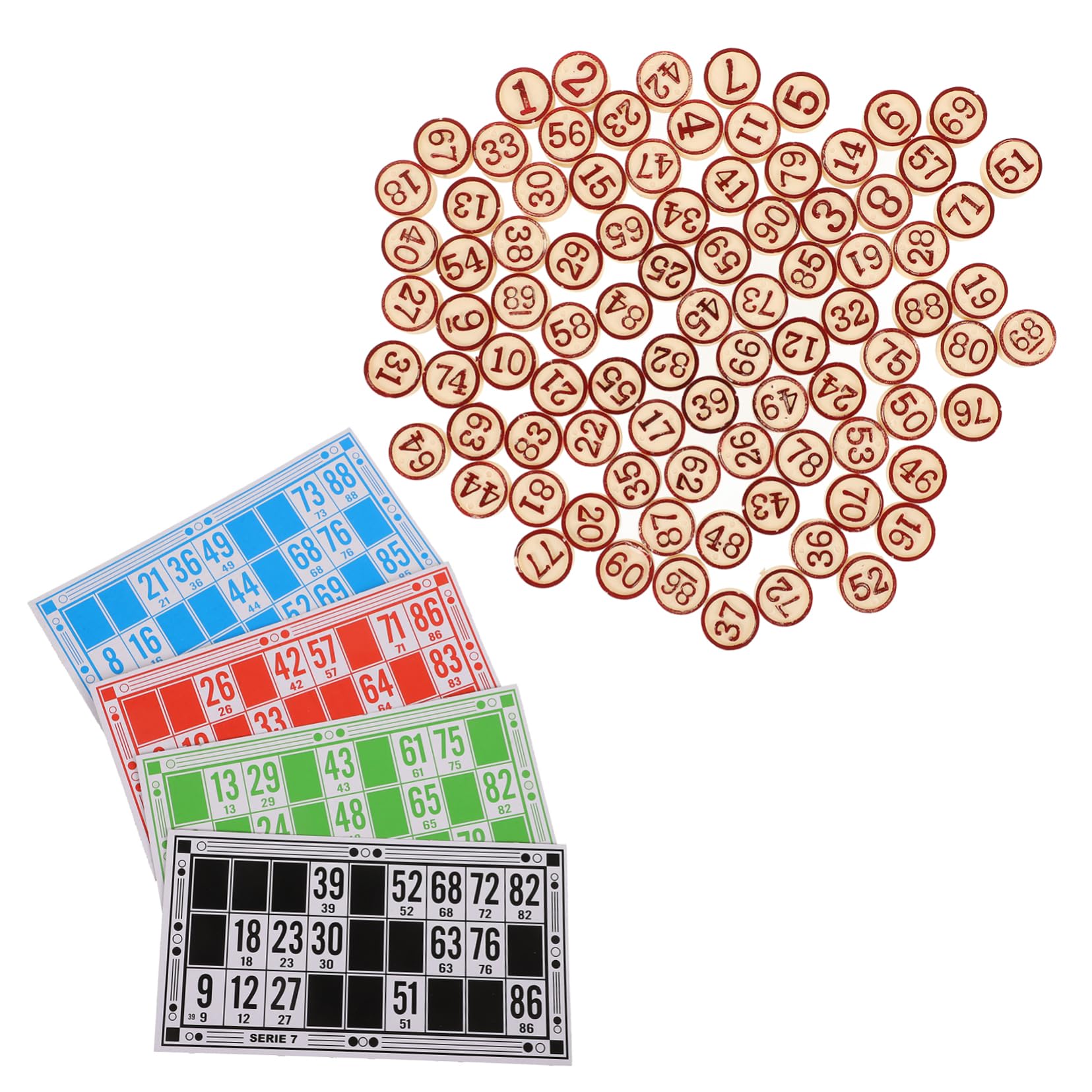 CIYODO 1Set Bingo Game Number Cards Chess Pieces for Family Gatherings Fun Board Game Props for Game Nights Versatile and Lightweight with Craftsmanship