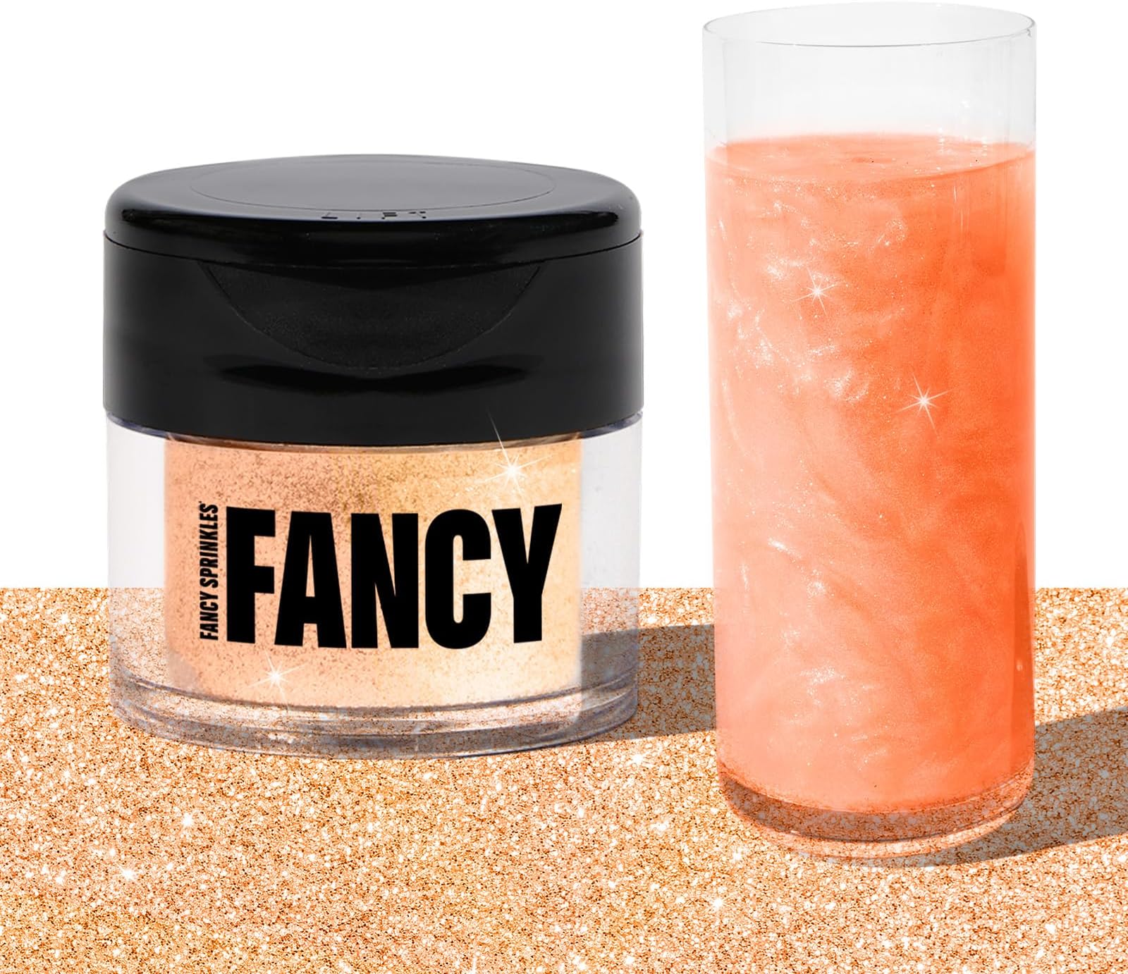 Fancy Sprinkles Champagne Rose Gold Premium Edible Glitter, 100% Edible Glitter for Sparkling Food & Drinks No Taste or Texture (4gm)