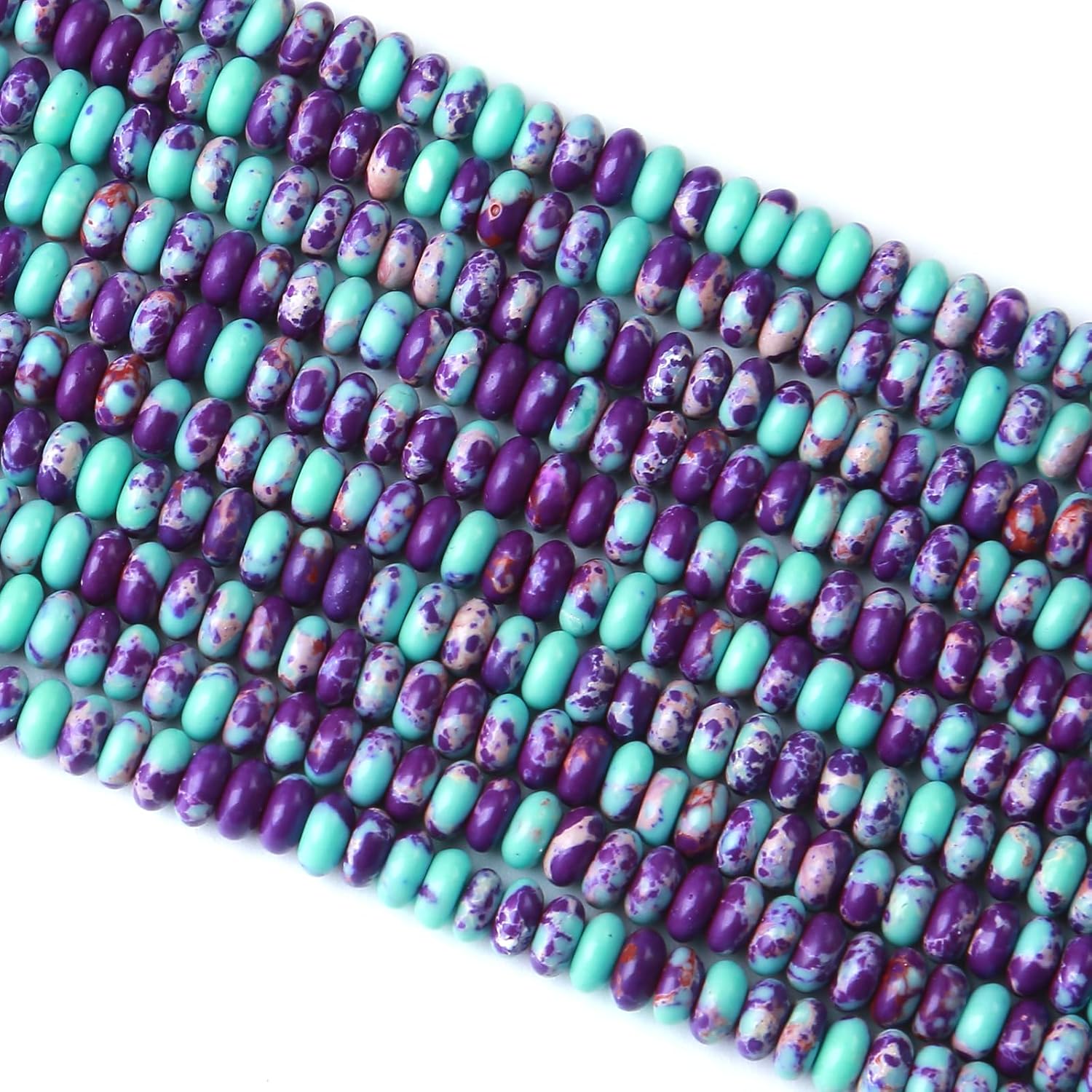 2x4MM 150PCS Galaxy Sea Sediment Impression Jade Tube Abacus Rondelle Disk Spacer Loose Beads for Jewelry Making - Image 3