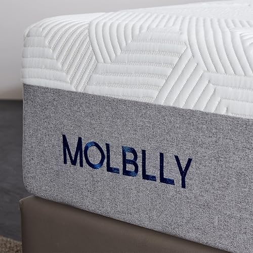 Miniatura 4 de Molblly - Colchón de espuma viscoelástica de gel de 10 pulgadas en una caja colchón de cama de firmeza media tamaño matrimonial sueño fresco y