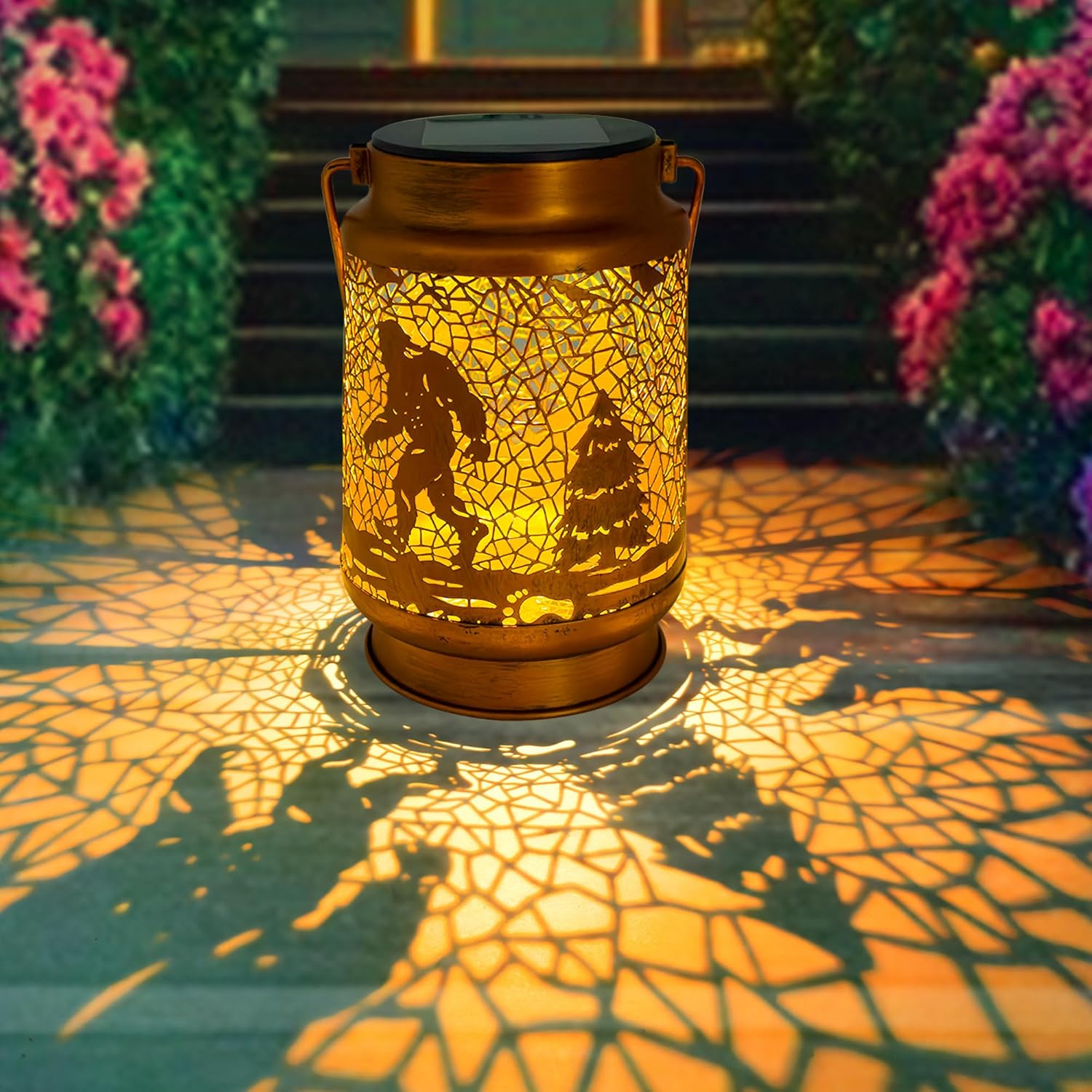 Gifts for Men, Bigfoot Solar Lanterns Outdoor Waterproof, Big Foot Sasquatch Gifts, Hanging Solar Lights for Yard, Patio, Garden Decor