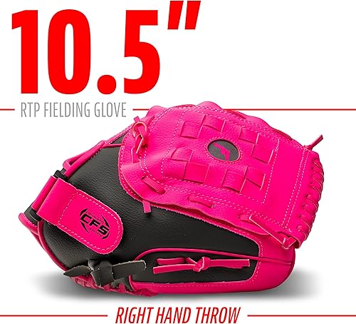 Miniatura 4 de Franklin Sports Guantes de béisbol para niños, guante de pelota RTP para niños + juego de pelotas, guantes de pelota para niños + niñas, niños +