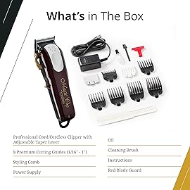 Wahl Professional 5 Star Series Magic Clip Cordless Hair Clipper, Stagger-Tooth Blade Professional Hair Trimmer with Attachments, 100+ Minute Run Time, 120 V, 60Hz