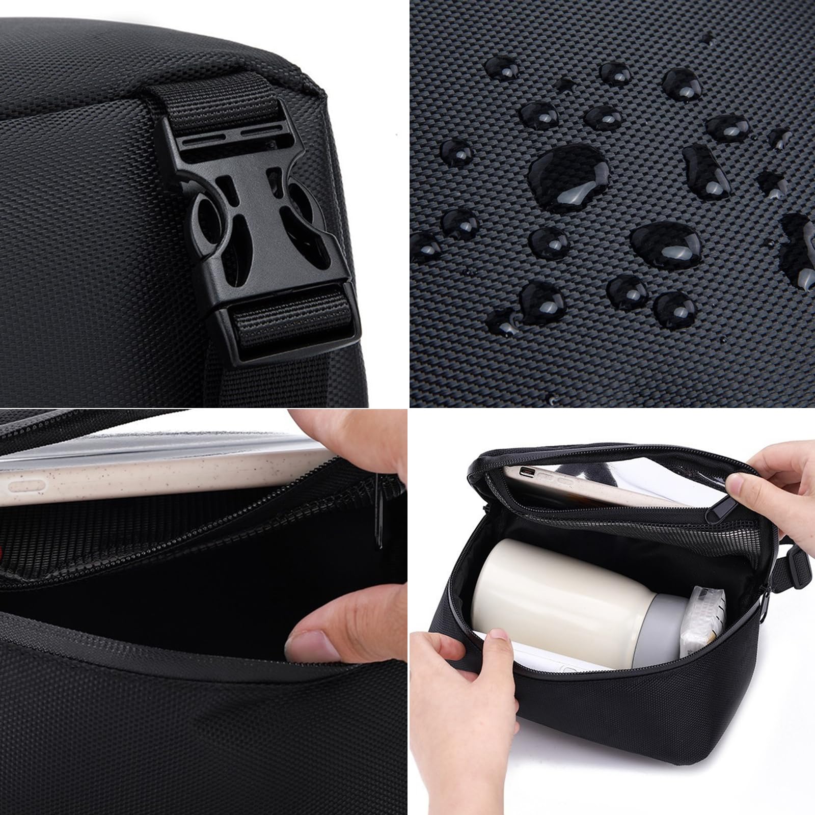 Borsa Anteriore Moto, Borsa Impermeabile per Manubrio, Borsa da Motociclo, Borsa con Touch Screen, Portaoggetti Grande Capacità 2L, Copertura Anti-Pioggia, Per Harley Triumph, Per Suzuki Honda Yamaha