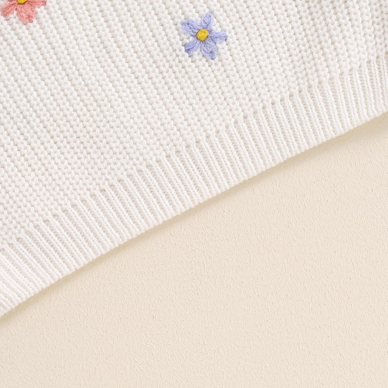 Infant Baby Girl 1st Birthday Outfit Floral One Embroidery Sweater Top Knit Pullover Sweatshirt Winter Clothes - Image 7