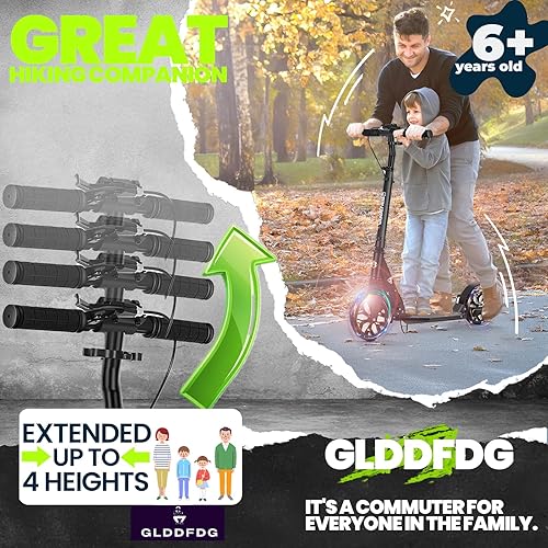 Miniatura 2 de GLDDFDG Commuter - Scooter para adultos de 300 libras de capacidad, ruedas grandes, patinete plegable deportivo para niños de 10 años en adelante, 4