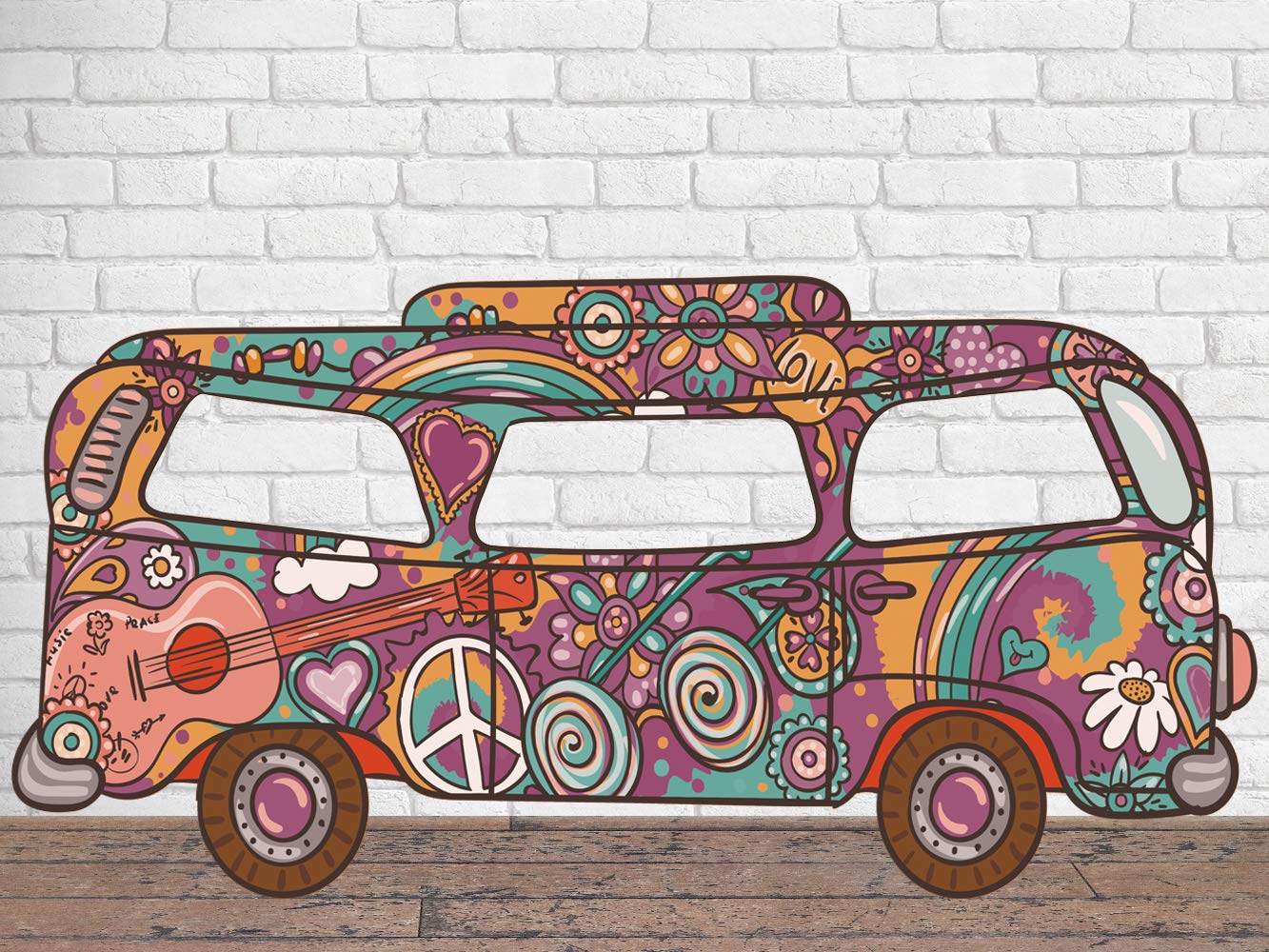 Photocall para Bodas en Pegasus Furgoneta Hippie 300X150cm | Photocall Furgoneta Hippie | Photocall Económico y Original | Photocall Troquelado