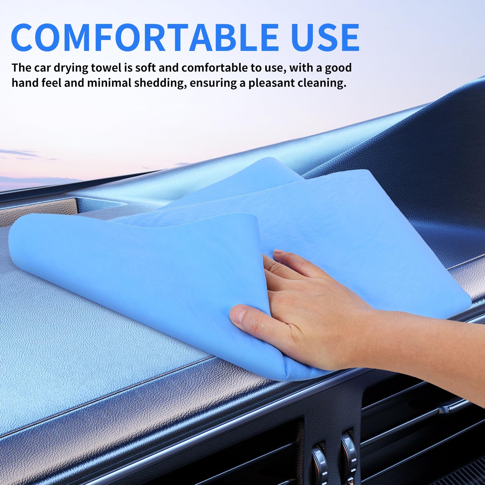 POPETPOP Asciugamani per Lavaggio Auto 66x43cm in Finta Pelle Scamosciata Set 2 Pezzi Asciugamano Assorbente Resistente allo Sbiadimento, per Asciugare e Pulire Veicoli