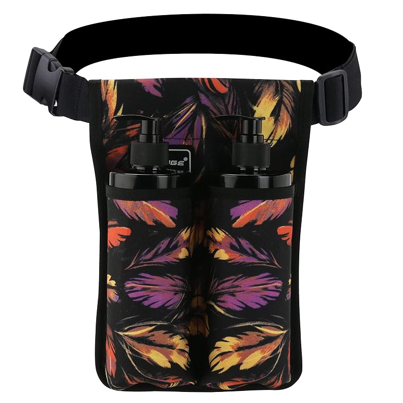 Bolsa Cintura Tuhaoge para Óleo e Loção de Massagem, 5 Bolsos, Modelo 2 Bottle