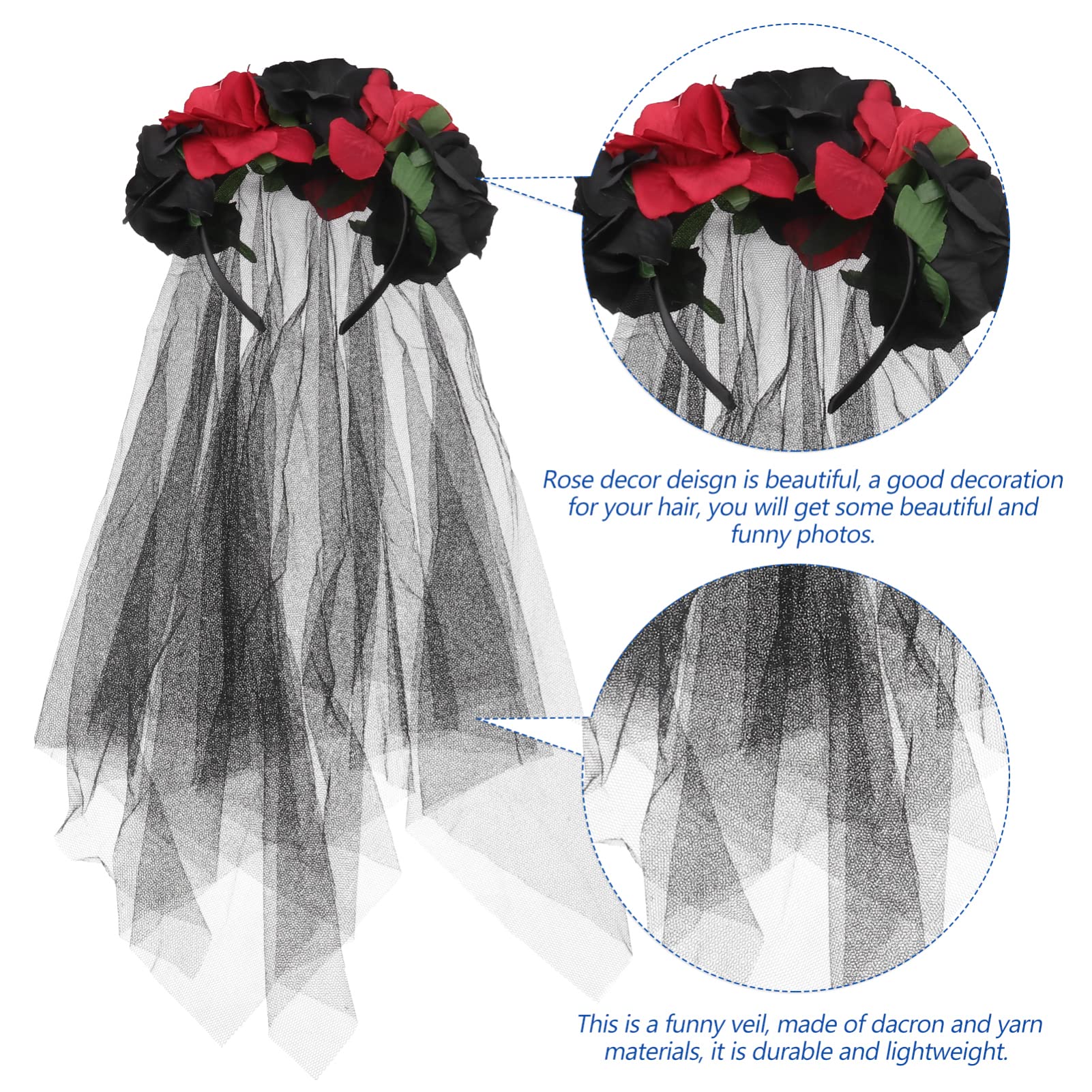 FOMIYES 3 Diademas Con Velo De Día De Los Muertos Velo Mexicano Corto De Novia Diadema Gótica De Cosplay Para Mascarada Y Actuación.