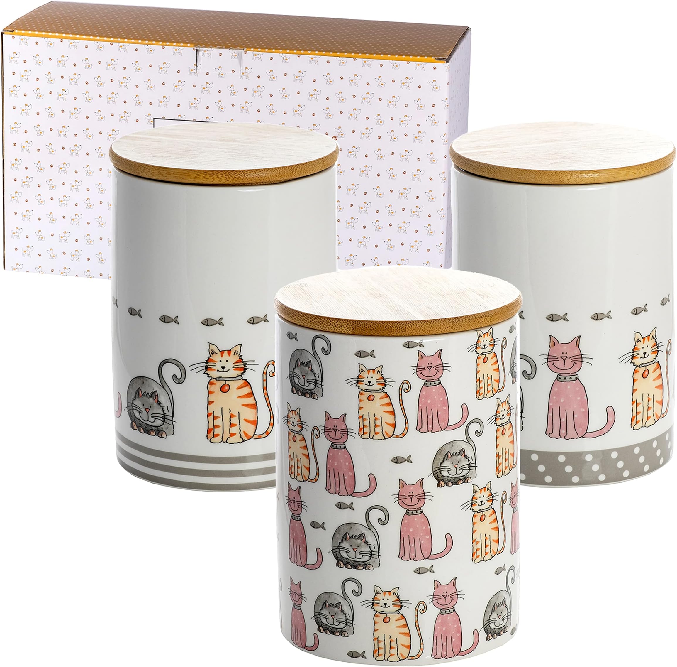 SPOTTED DOG GIFT COMPANY Canister Sets for Kitchen, Ceramic Kitchen ...